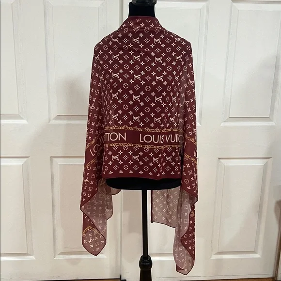 (( not authentic))NEW❤️LV Chiffon Shawl - Picture 3 of 17